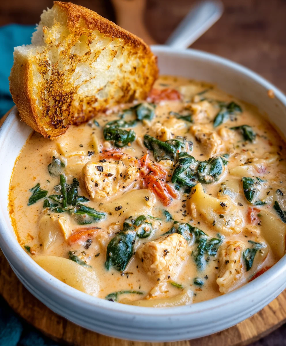 Creamy Tuscan Chicken Soup - A Delicious Treat