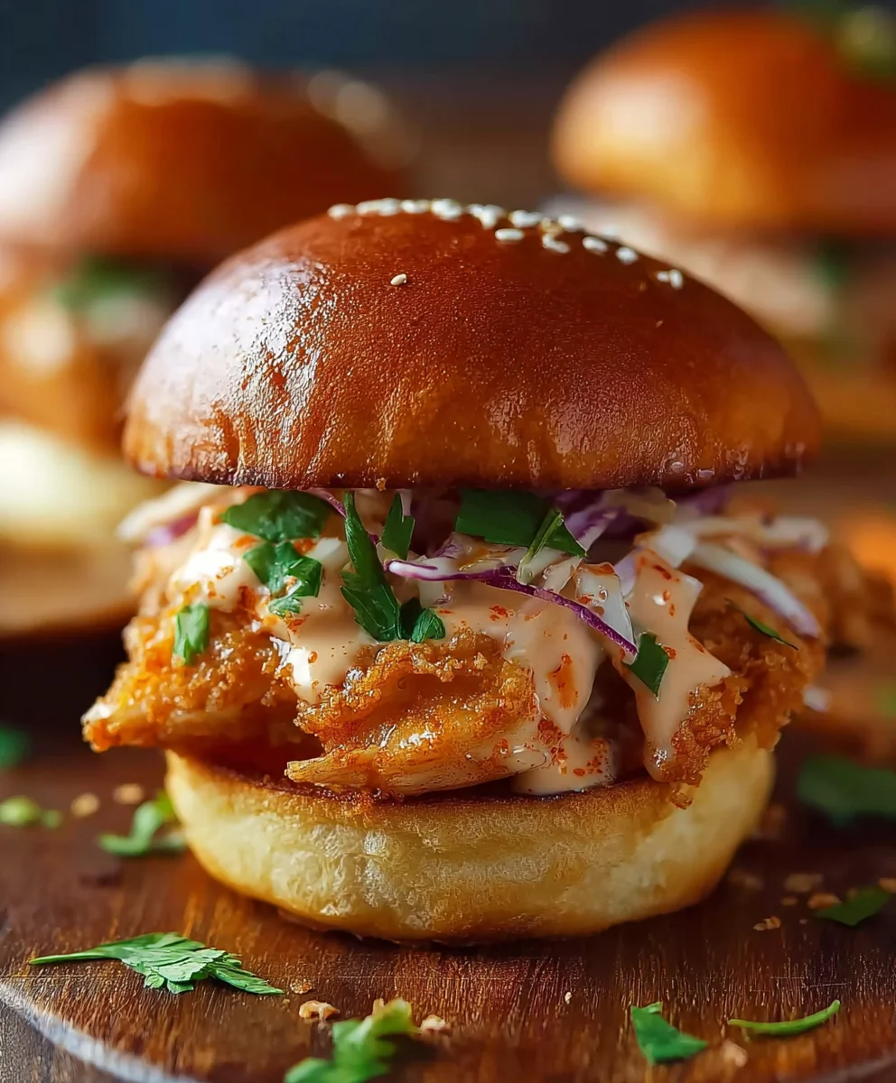 Bang Bang Chicken Sliders - Spicy Sweet Flavor