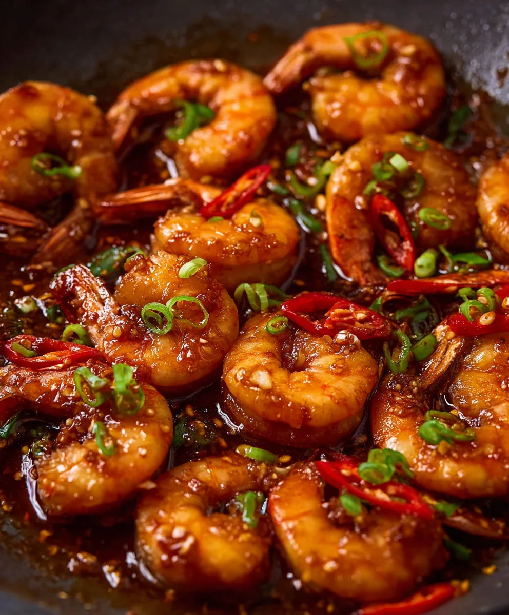 Spicy Chilli Garlic Beef Prawns Recipe