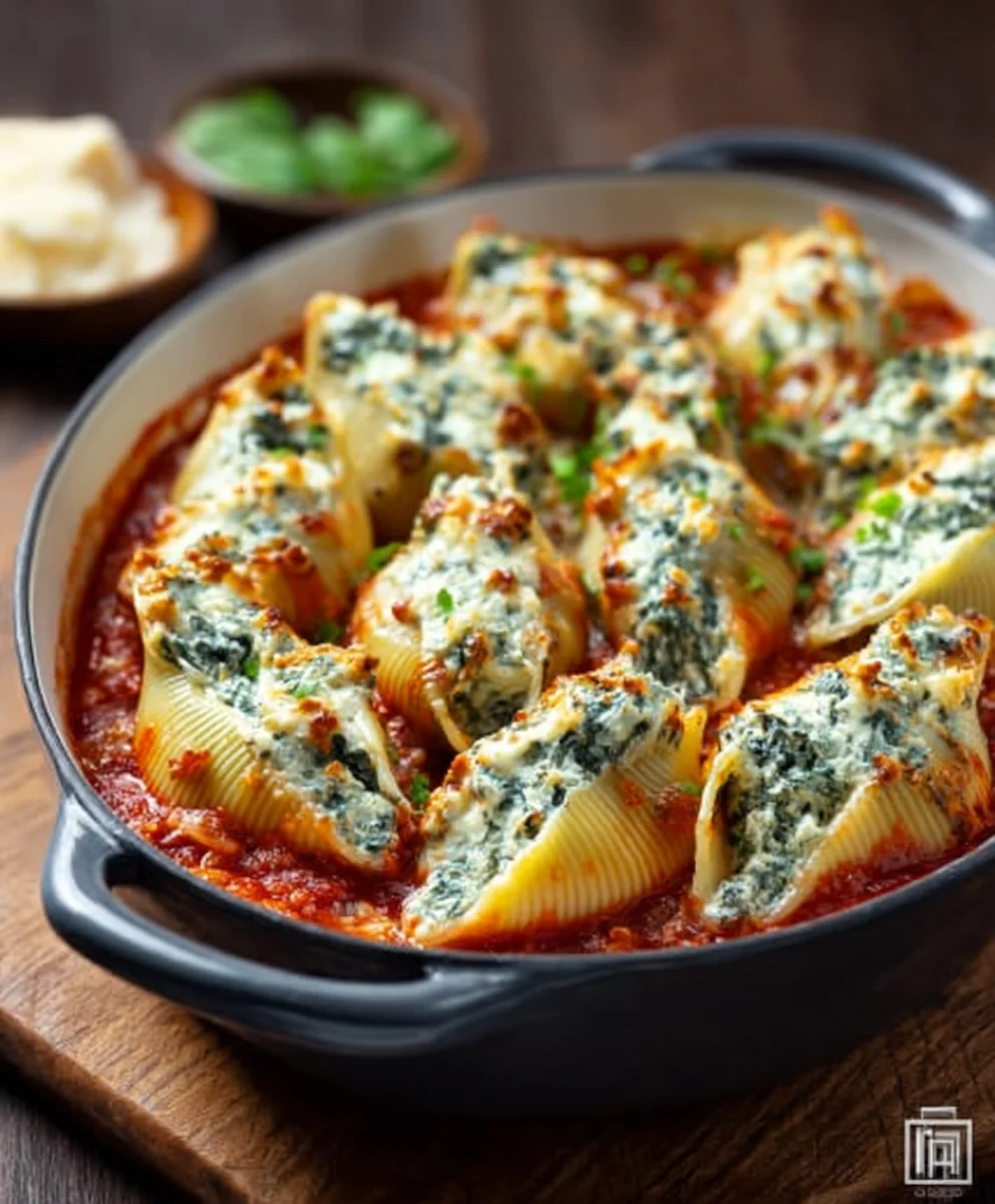 Easy Spinach Ricotta Stuffed Shells Recipe