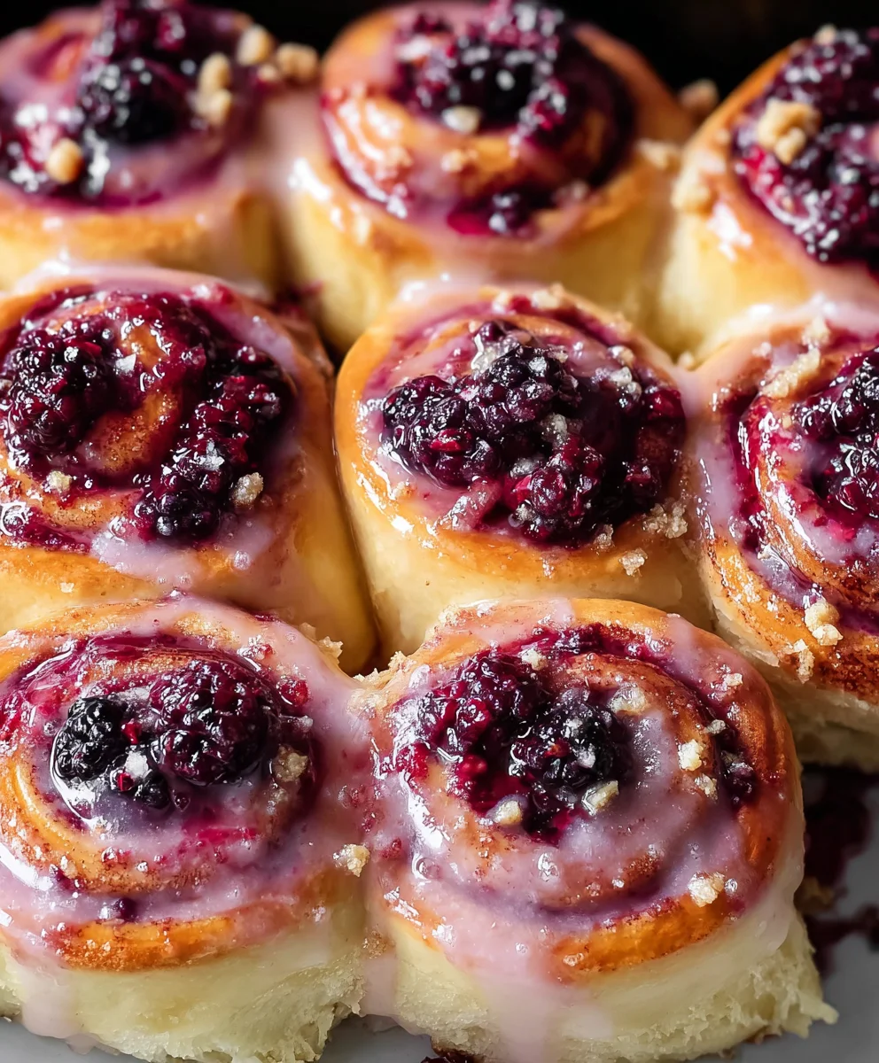 Soft Gooey Blackberry Raspberry Sweet Rolls Recipe