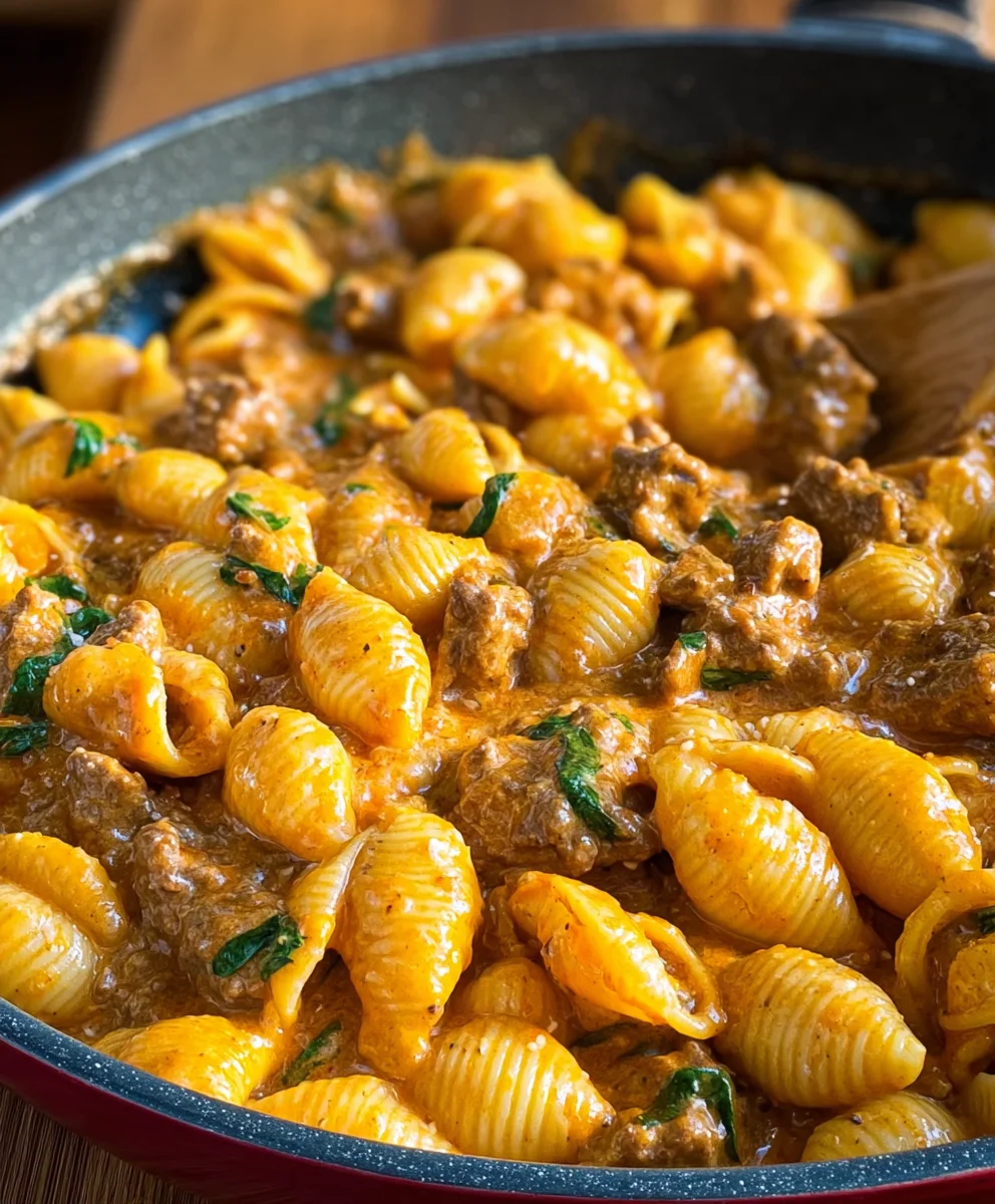 Creamy Beef and Shells Dinner - Quick & Easy Meal