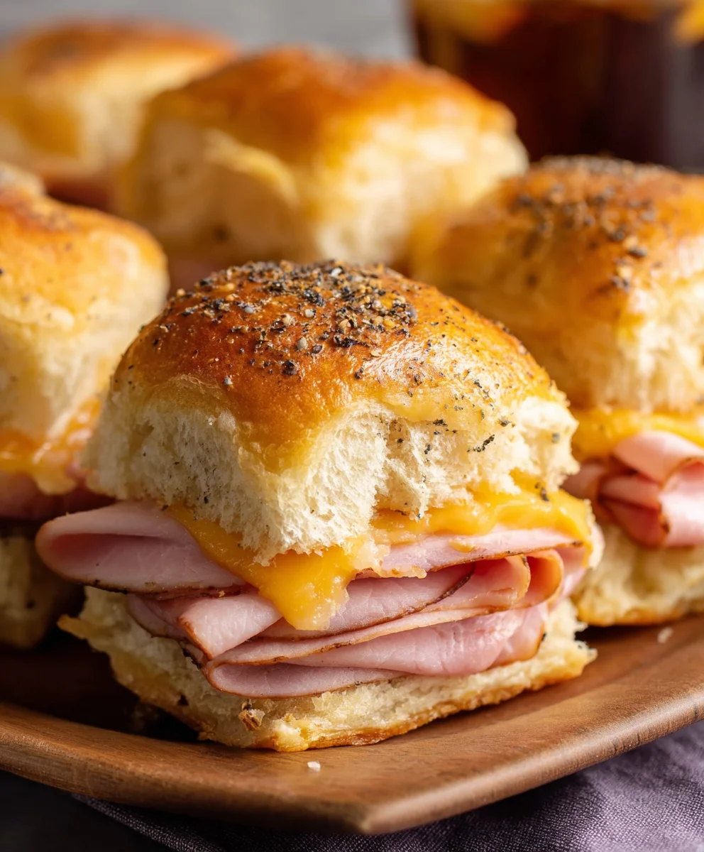 Baked Beef Beef Ham Cheese Sliders Recipe