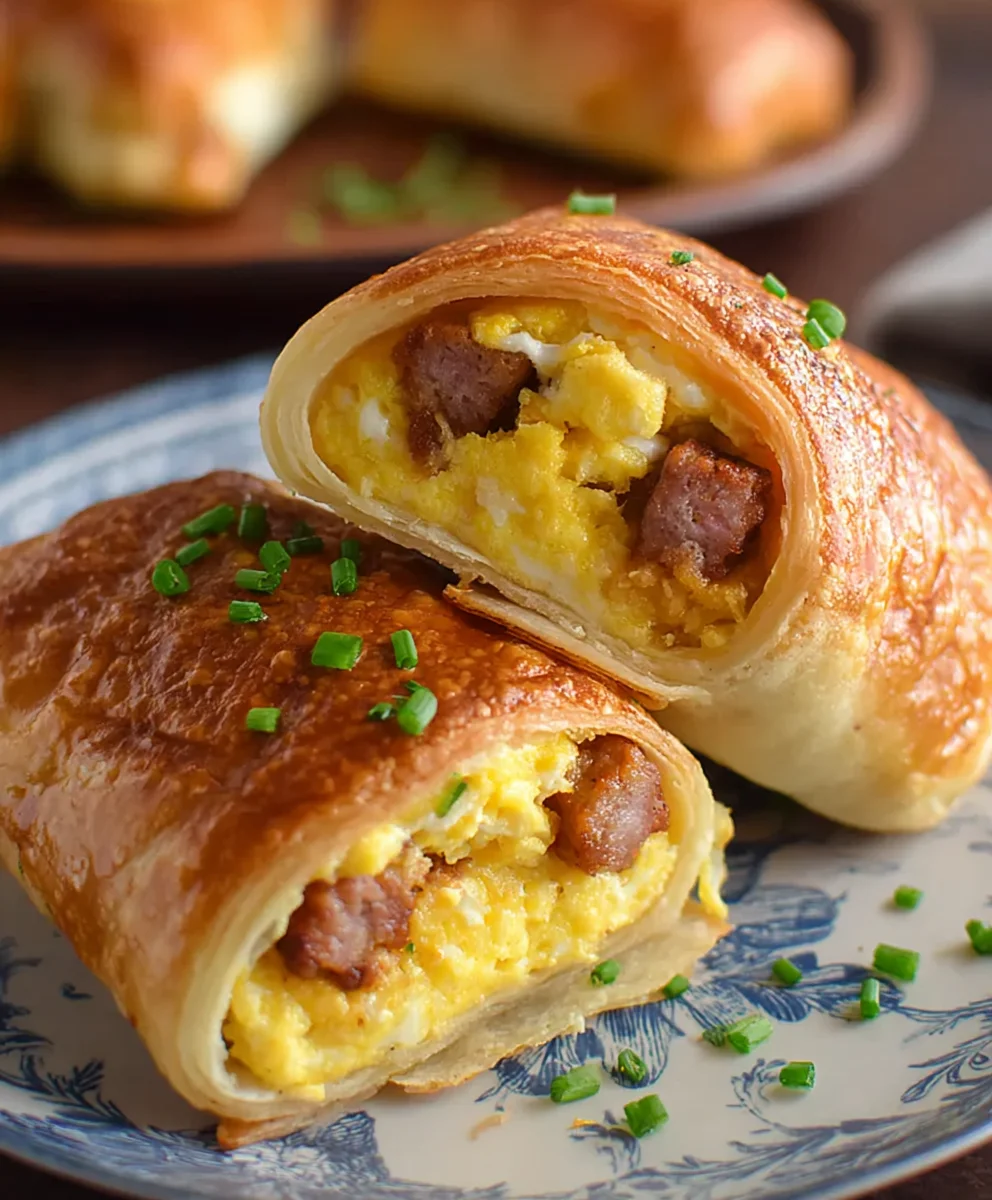 Beef Sausage Egg Roll-Ups-Quick Easy Breakfast
