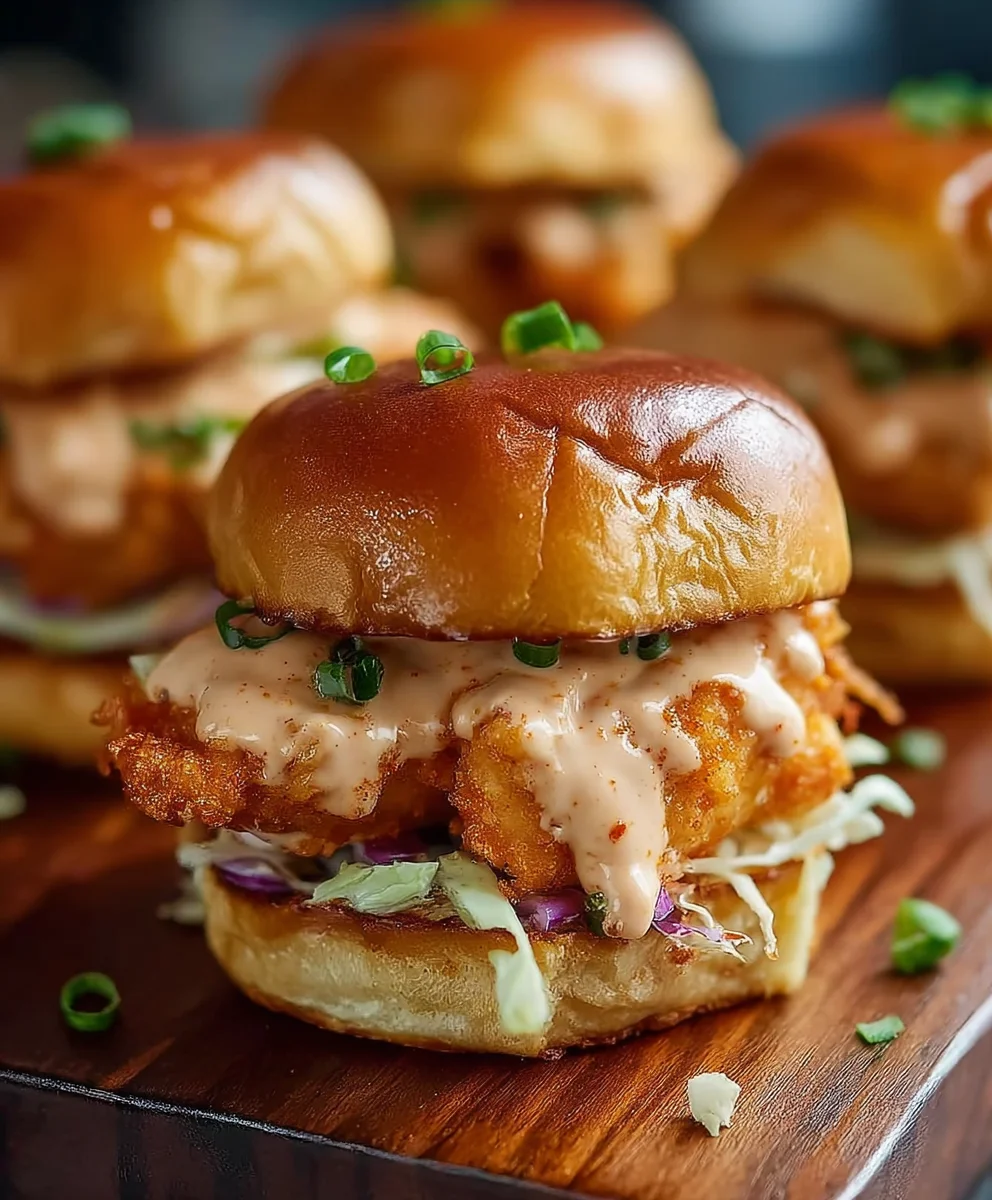 Bang Bang Chicken Sliders - Spicy Sweet Flavor