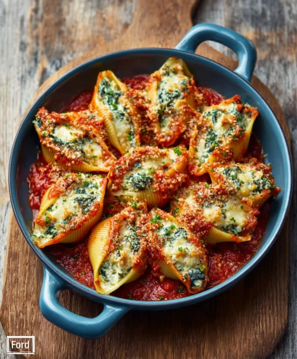 Easy Spinach Ricotta Stuffed Shells Recipe