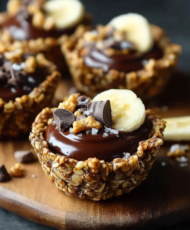 Chocolate Granola Cups-Peanut Butter Filling Delight