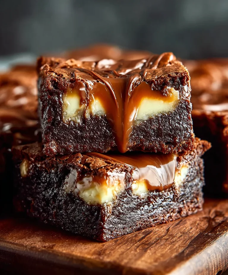 Caramel Nutella Cheesecake Brownies-Decadent Treat