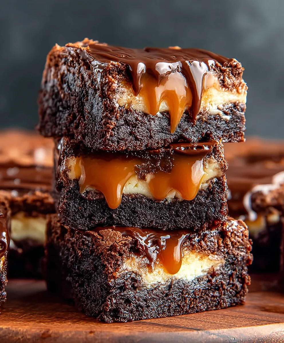 Caramel Nutella Cheesecake Brownies-Decadent Treat