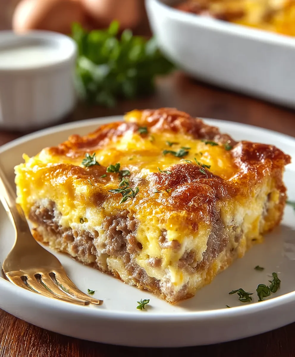 Easy Beef Sausage Egg Casserole - Quick Breakfast Bake