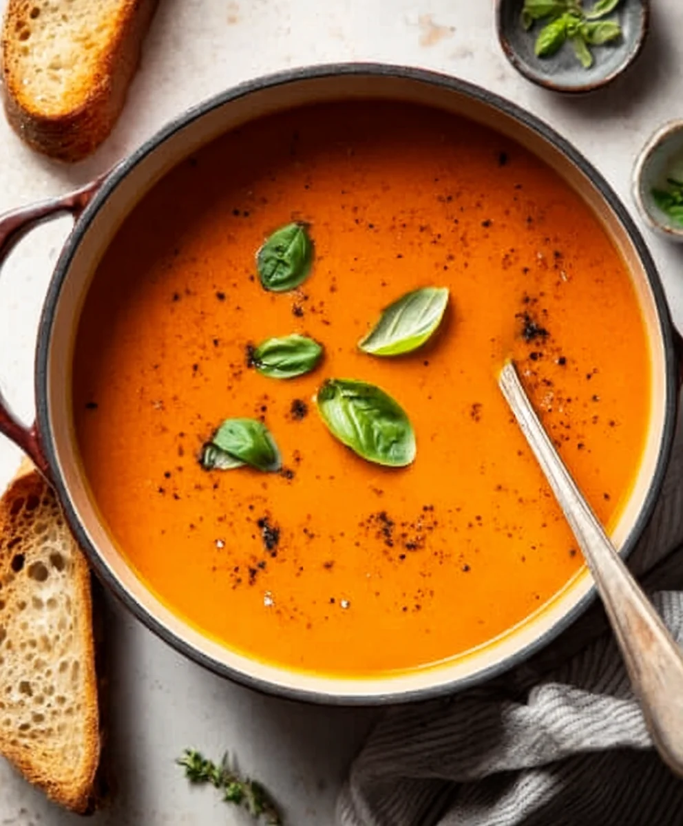 Creamy Tomato Soup From Canned Tomatoes Cozy Winter Meal