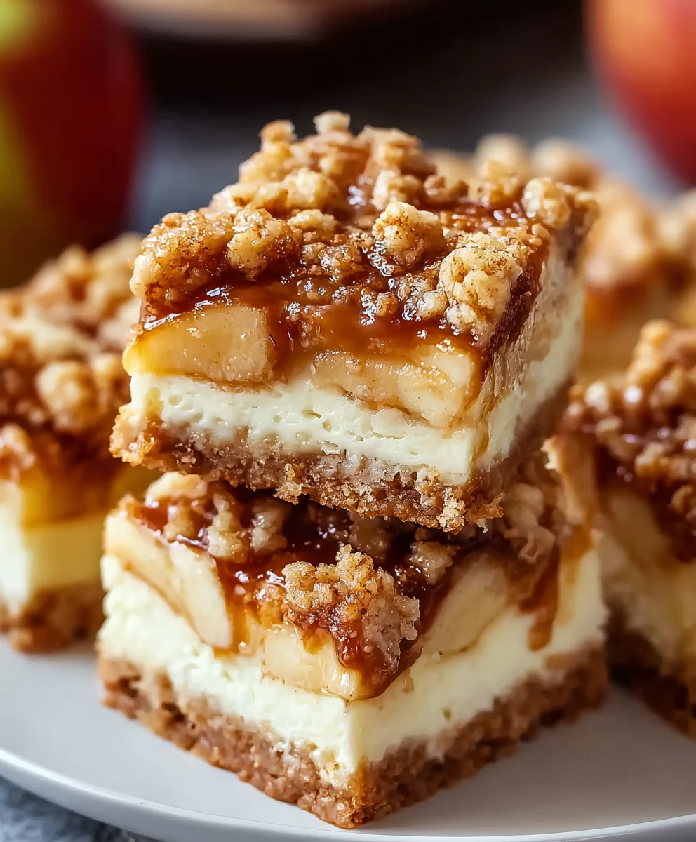 Caramel Apple Cheesecake Bars-Decadent Fall Dessert