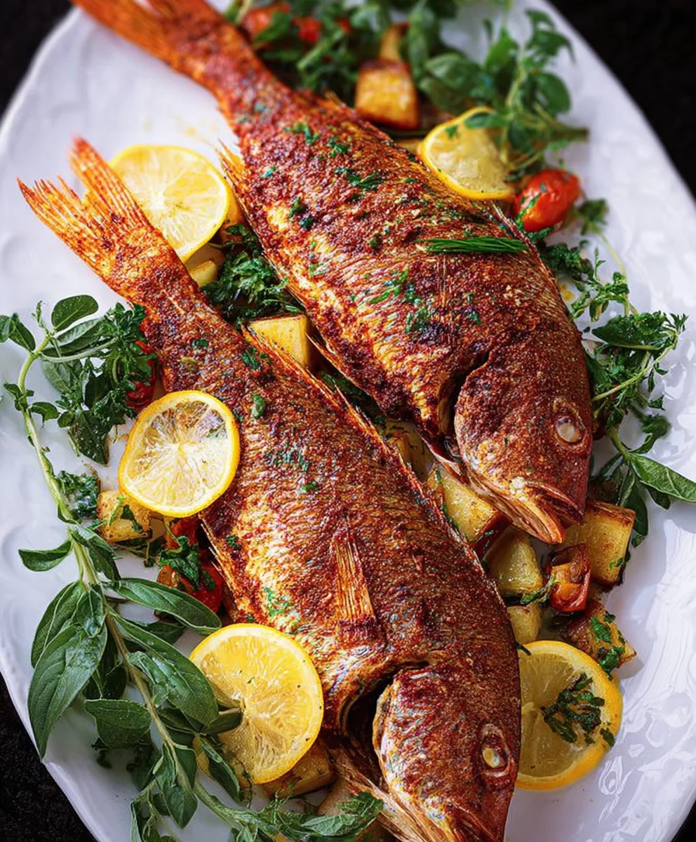Easy Oven Baked Whole Yellowtail Snapper Recipe