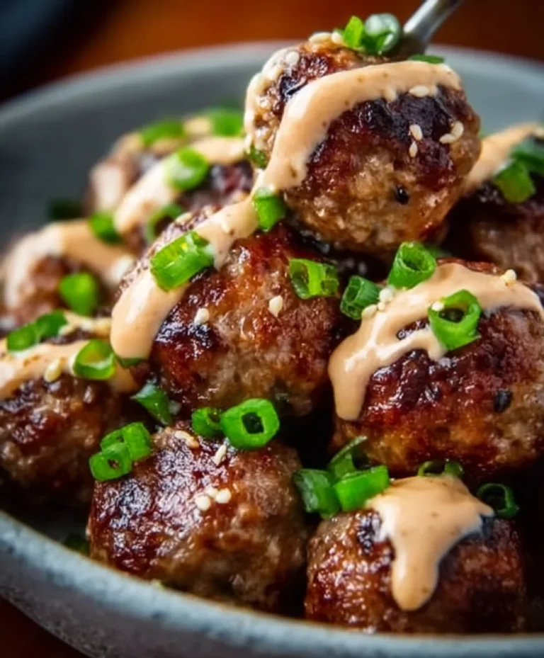 Korean BBQ Beef Meatballs Spicy Mayo Dip Recipe
