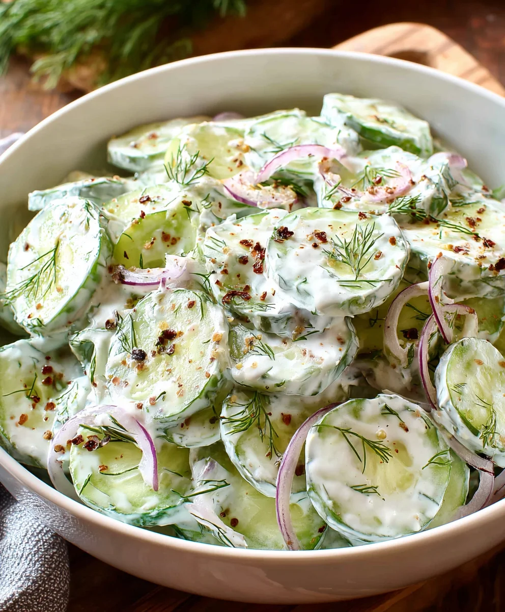 Creamy Cucumber Salad - Delicious & Easy Recipe