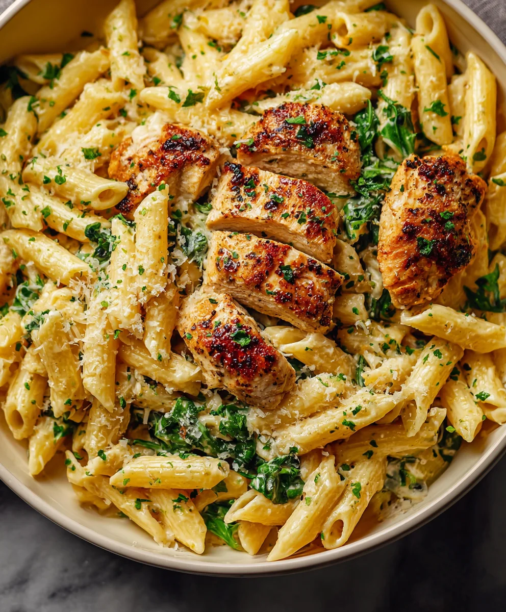 Healthy Garlic Parmesan Chicken Pasta Recipe