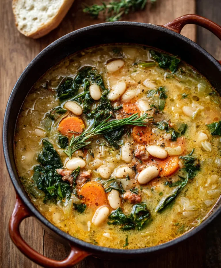 Hearty Tuscan White Bean Soup- Easy Healthy Recipe