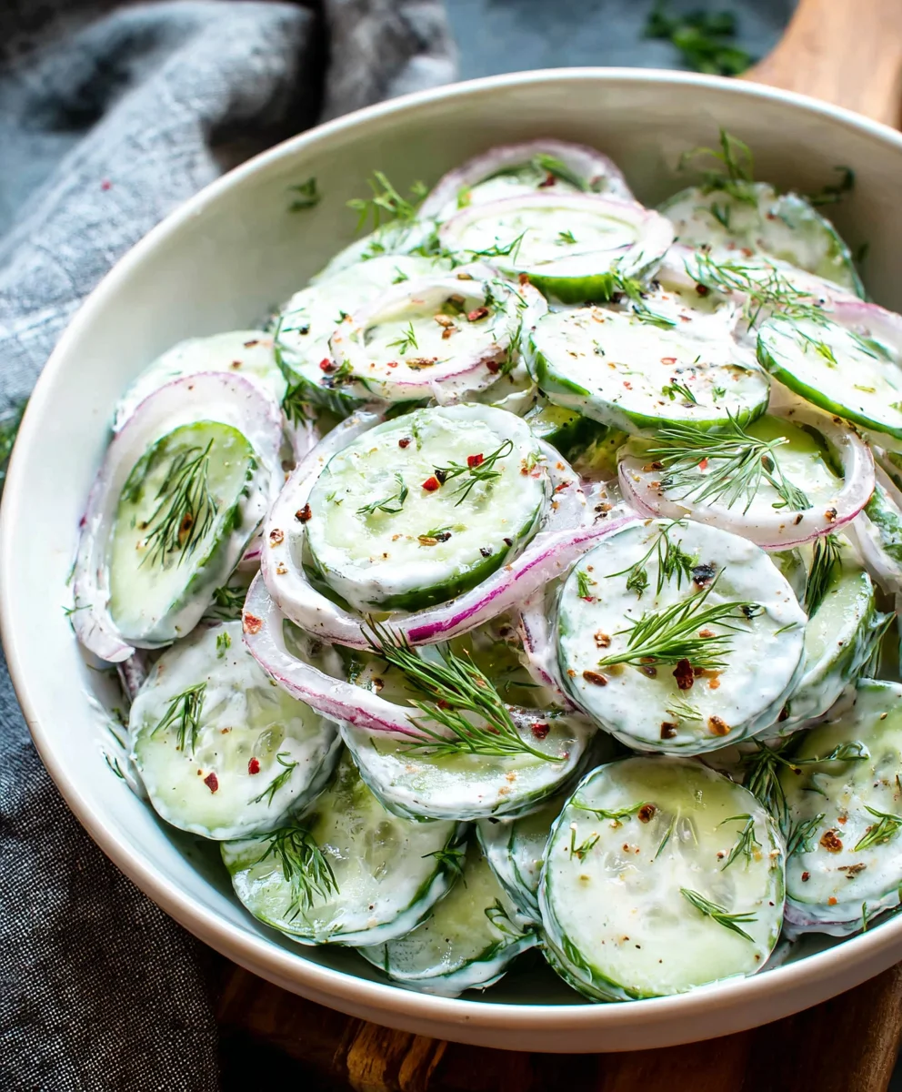 Creamy Cucumber Salad - Delicious & Easy Recipe