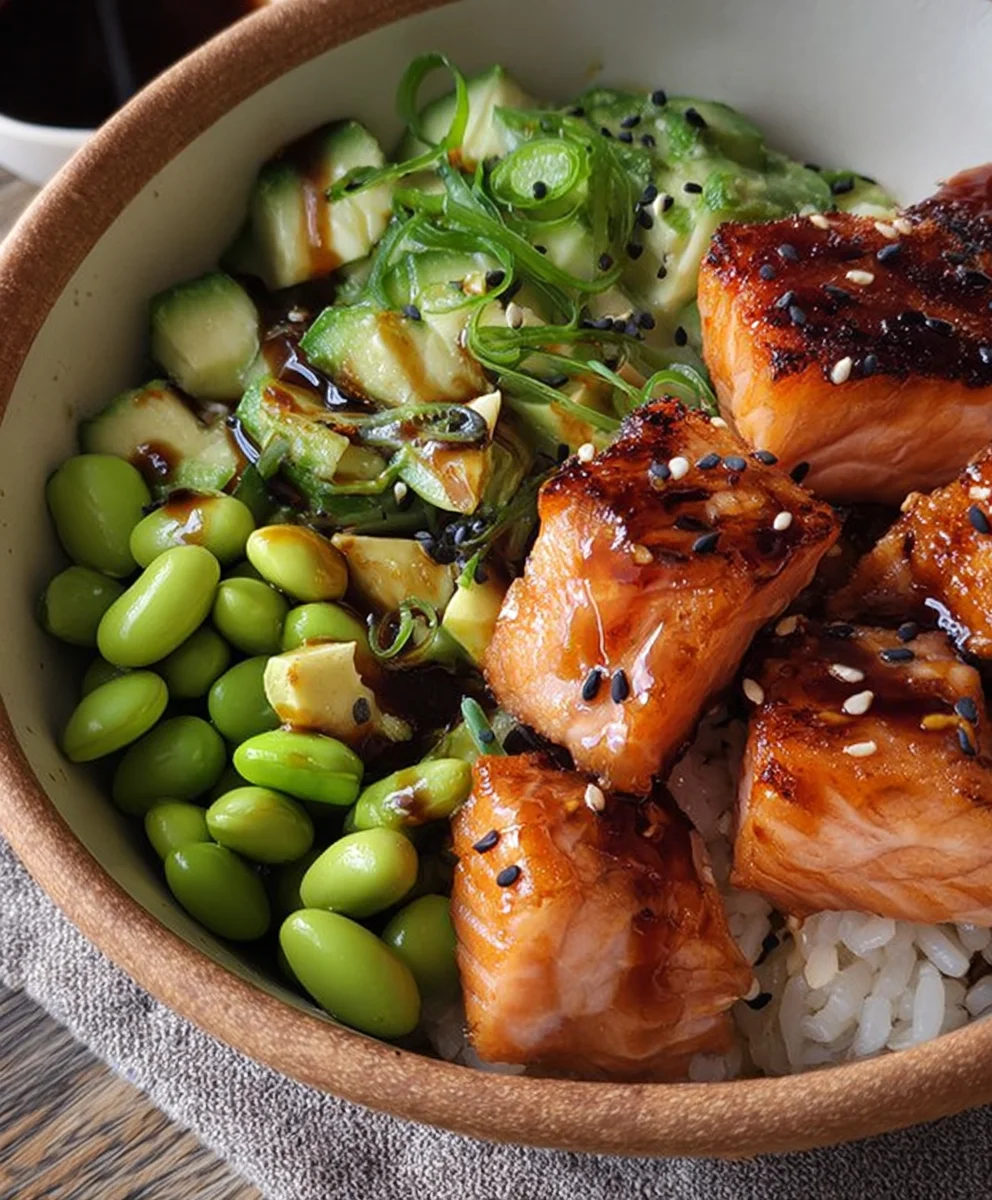 Easy Teriyaki Salmon Sushi Bowl-GF