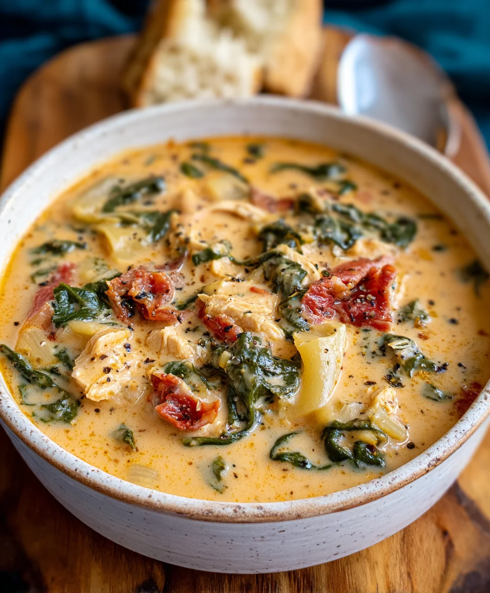 Creamy Tuscan Chicken Soup-Marry Me Taste