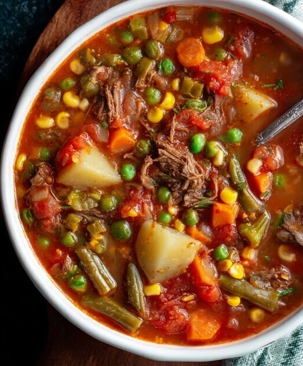 Mom's Old-Fashioned Vegetable Beef Soup Recipe