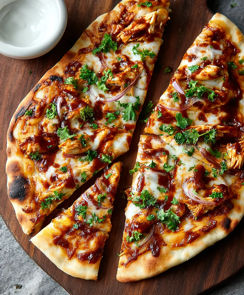 Easy BBQ Chicken Naan Pizza - Quick Weeknight Dinner