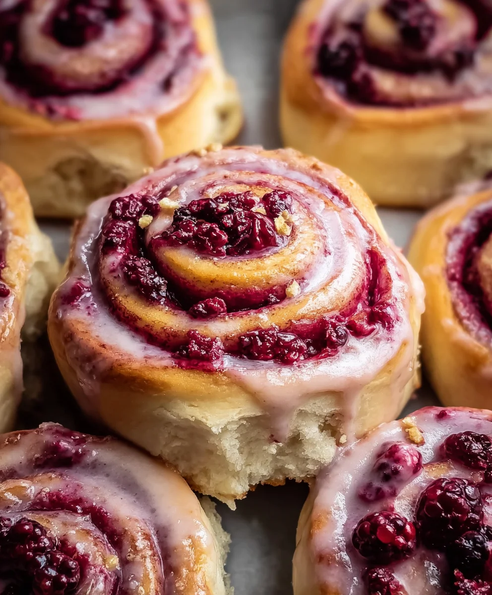 Soft Gooey Blackberry Raspberry Sweet Rolls Recipe