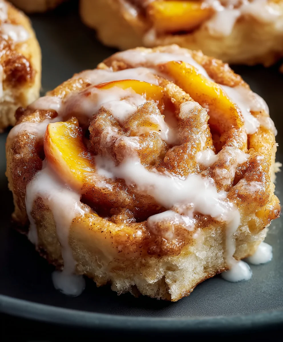 Peach Cobbler Cinnamon Rolls - Sweet Dessert Bliss