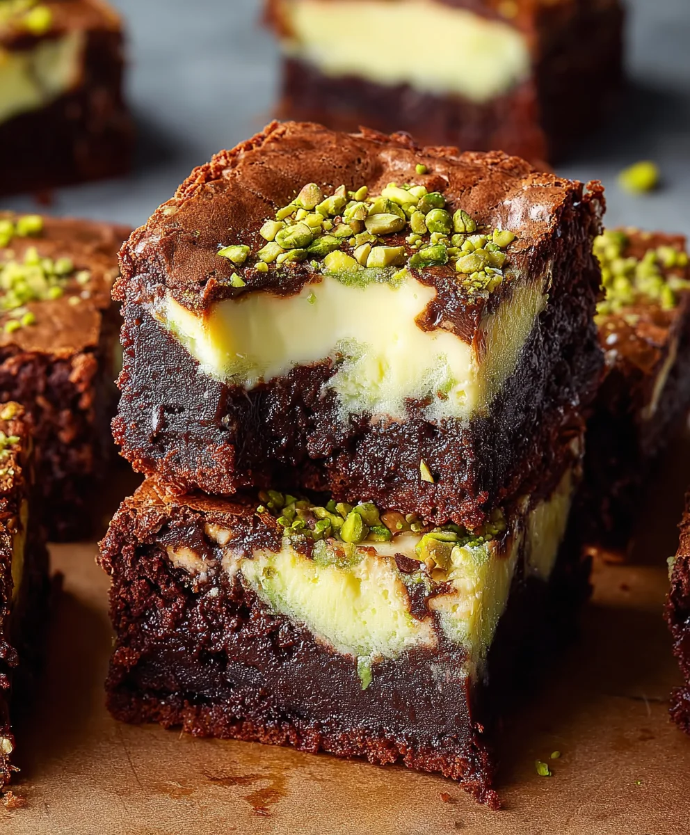 Pistachio Cheesecake Brownies- Decadent Dessert Bliss