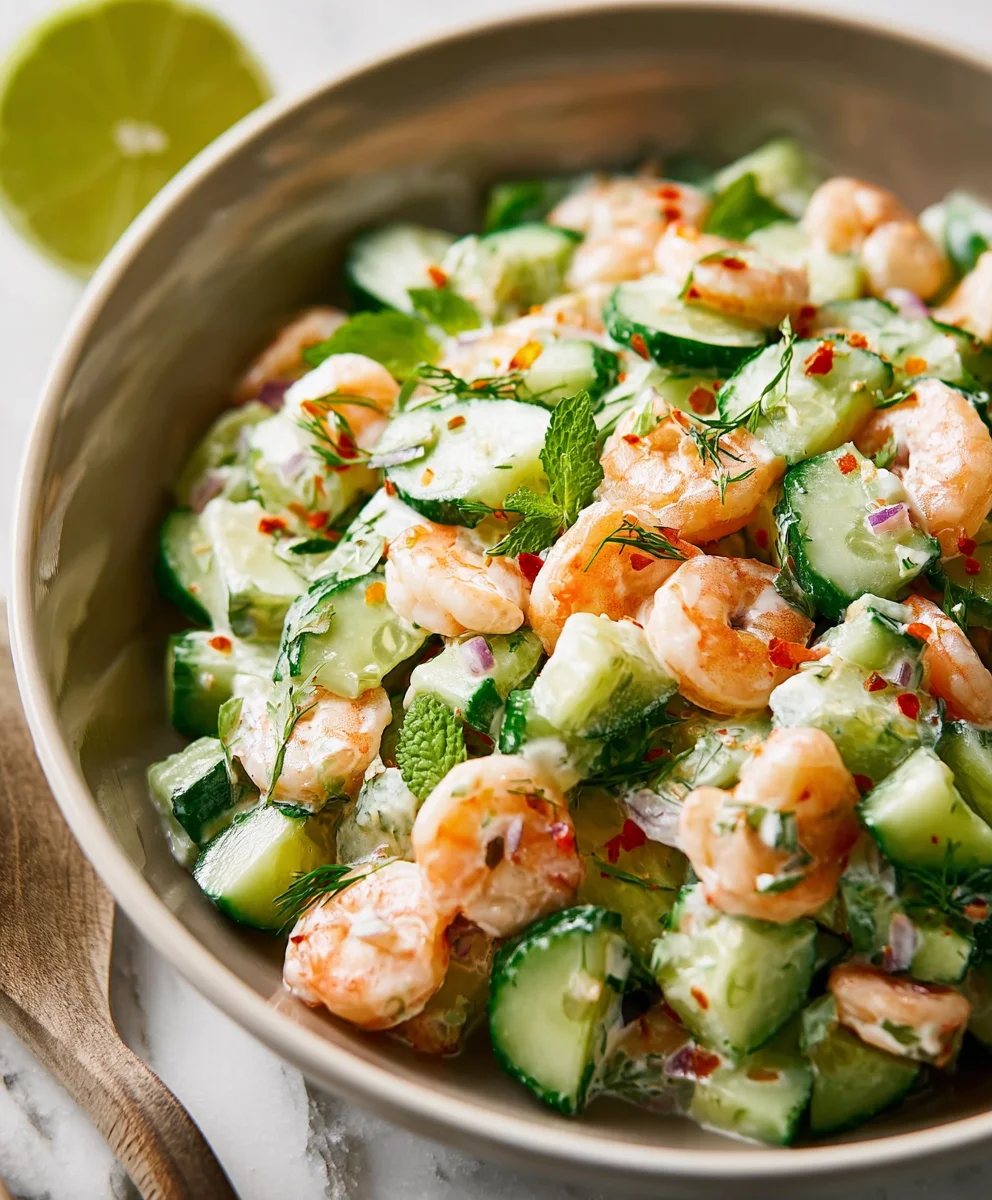 Refreshing Cucumber Shrimp Salad- Easy & Delicious