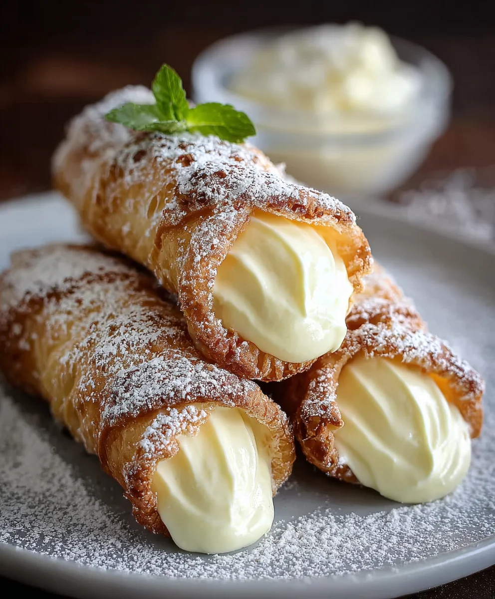 Easy Italian Cream Stuffed Cannoncini Recipe