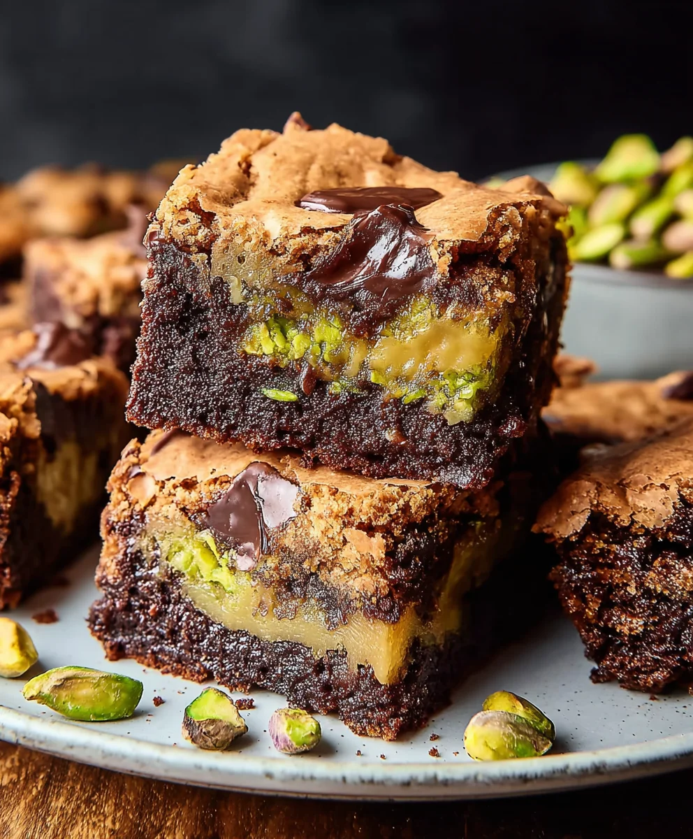 Pistachio Brookies-Fudgy Brownie Meets Chewy Cookie
