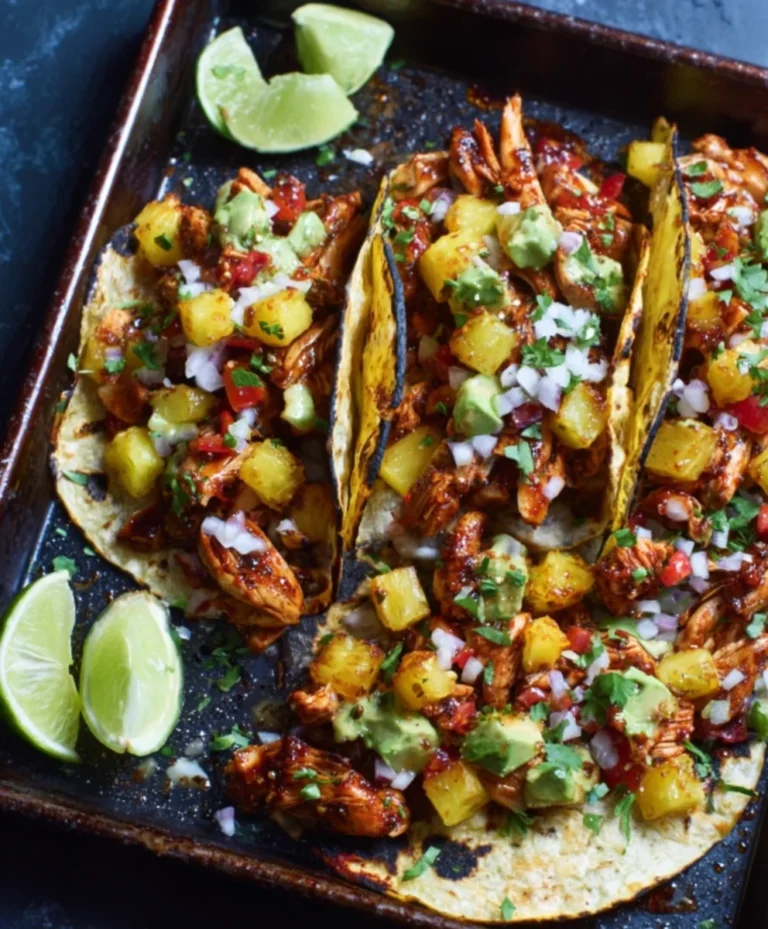 One Pan Chicken Pineapple Tacos Easy Recipe