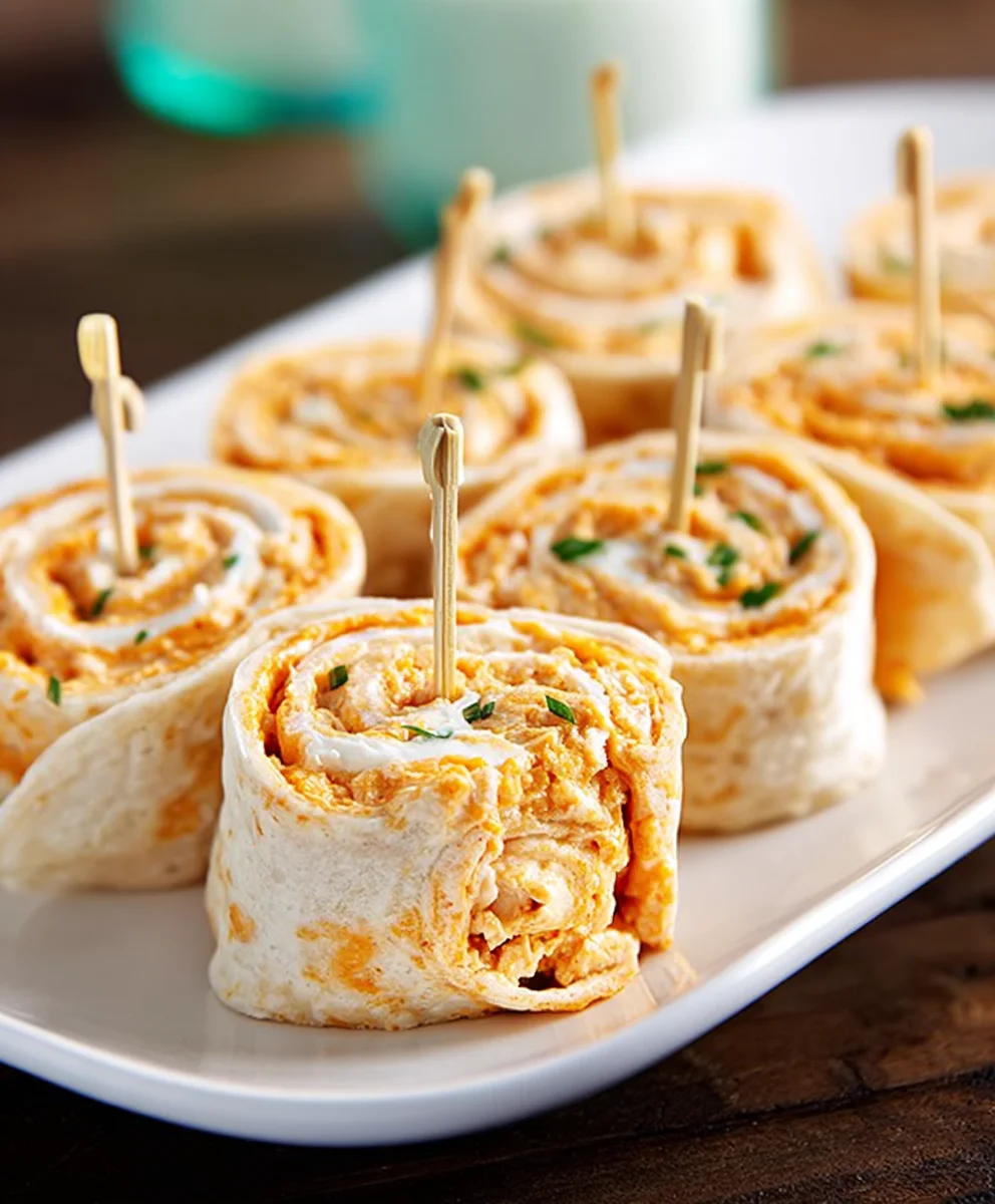 Spicy Buffalo Chicken Tortilla Pinwheels Easy Recipe