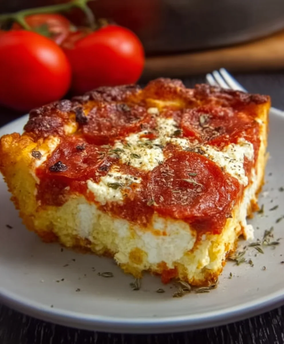Pizza Cottage Cheese Bake- Easy & Delicious