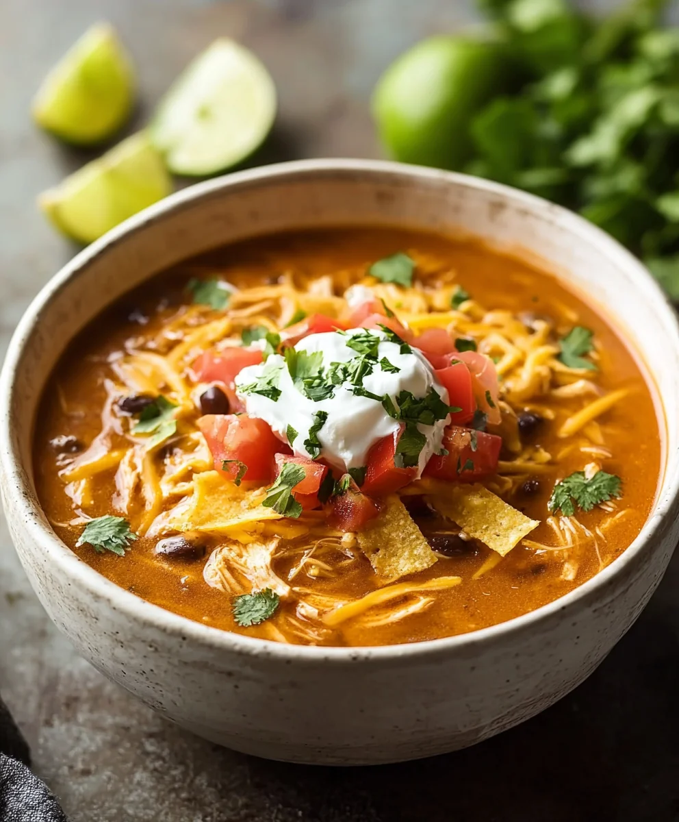 Creamy Chicken Enchilada Soup-Easy & Delicious Recipe