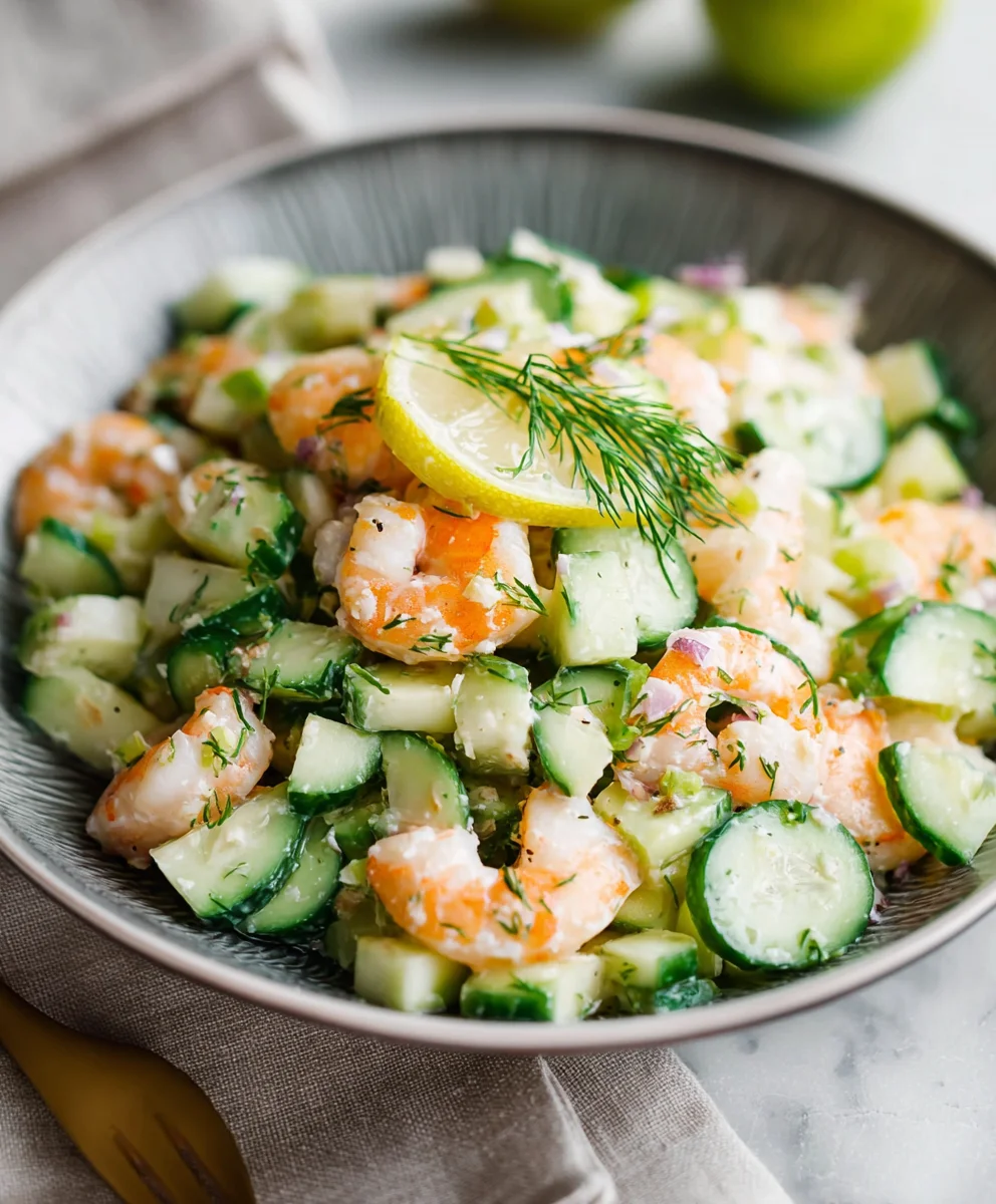 Refreshing Cucumber Shrimp Salad- Easy & Delicious