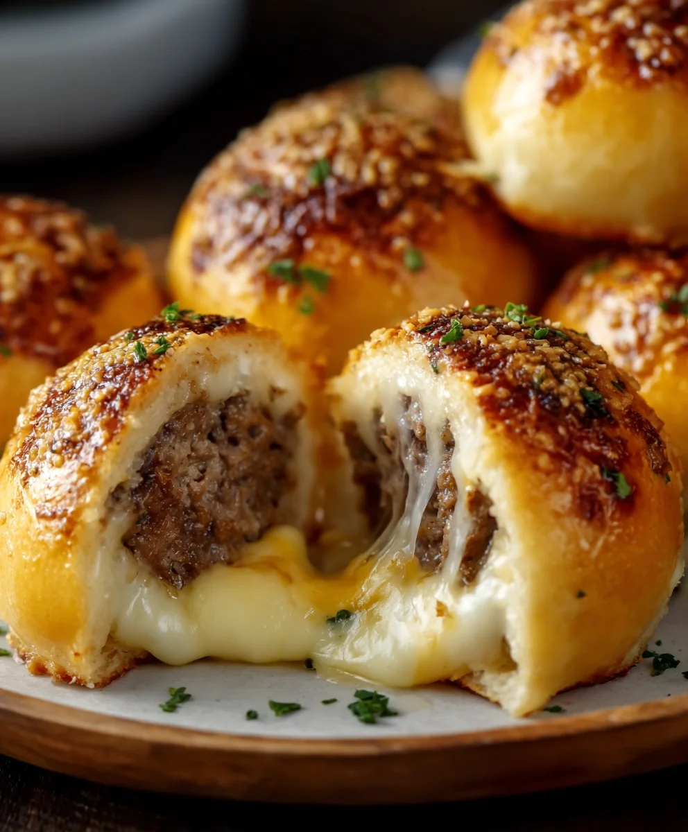 Garlic Parmesan Cheeseburger Bombs Recipe