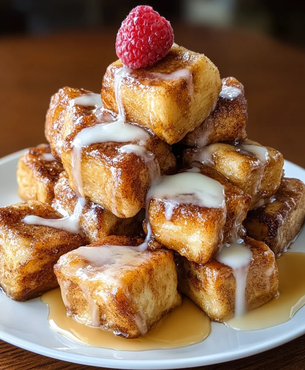 Cinnamon Roll French Toast Bites - Sweet Treat