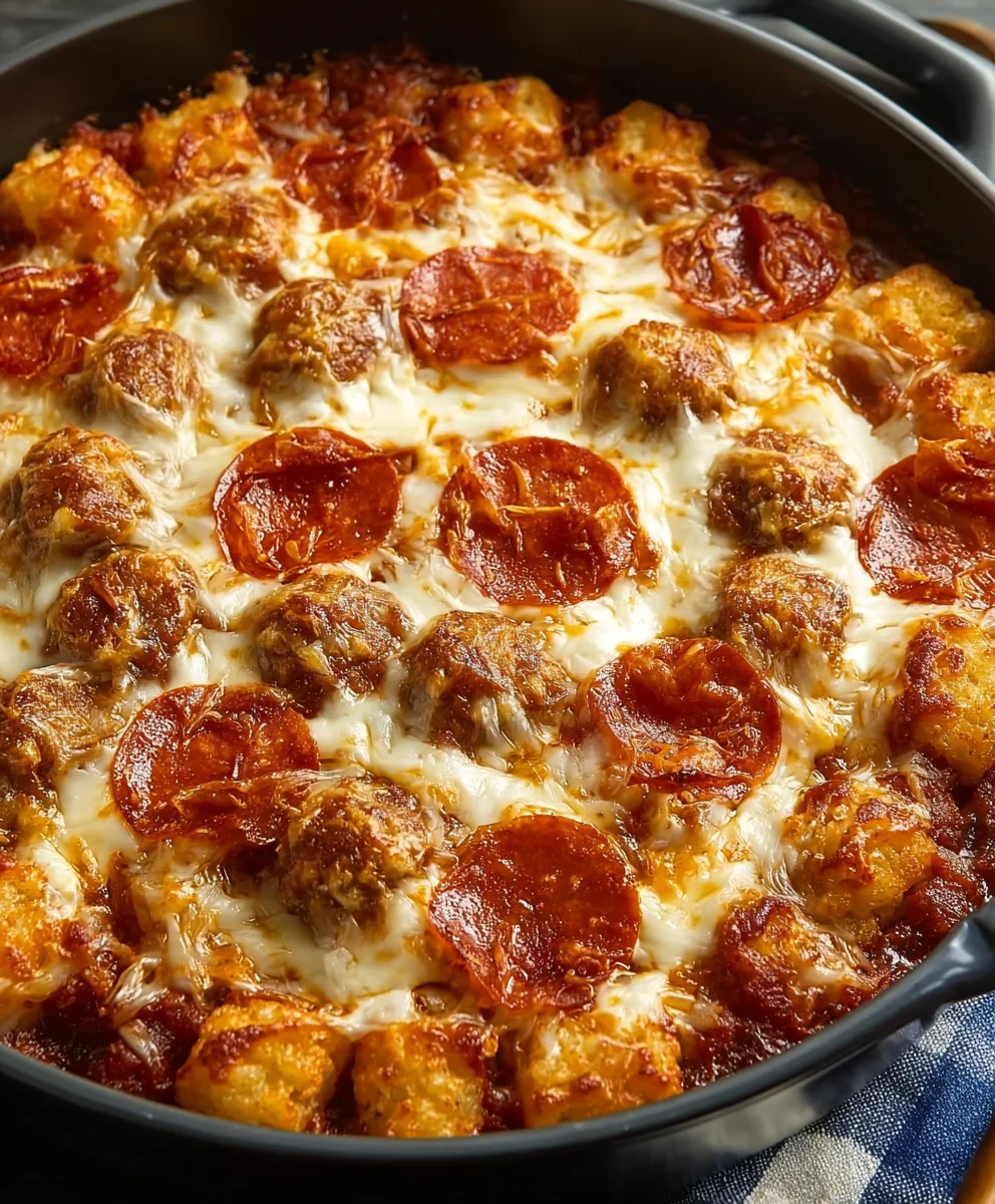 Easy Pizza Casserole with Tater Tots - Family Favorite