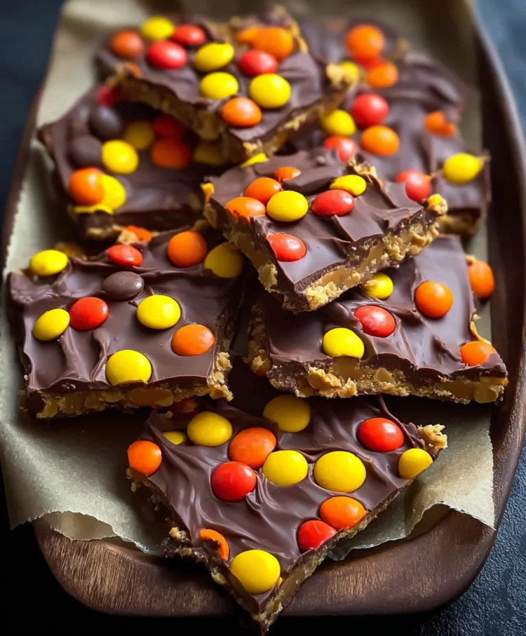 Reese’s Pieces Peanut Butter Bark Recipe-Easy Holiday Treat