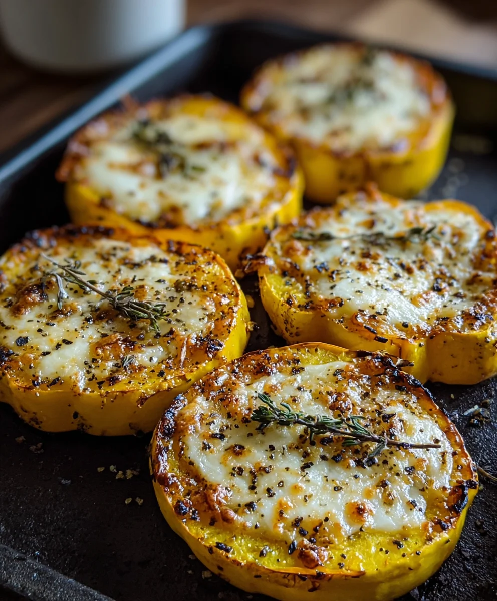 Cheesy Baked Squash Rounds- Easy Side Dish