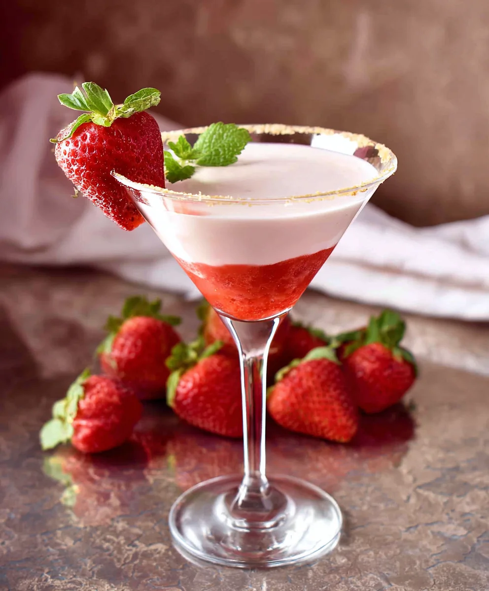 Strawberry Shortcake Martini - Delicious Non-Non-Non-Alcoholic Alternativeic Treat