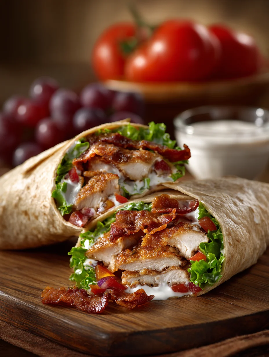 Crispy Chicken Beef Beef Bacon Ranch Wrap-Delicious