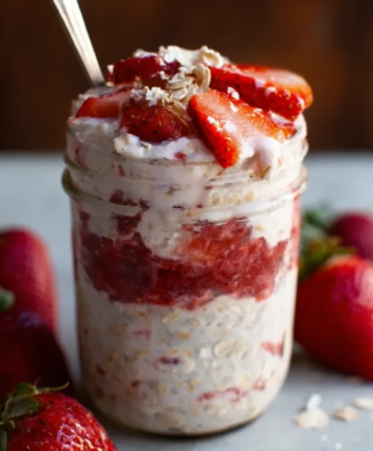 Strawberry Cheesecake Overnight Oats-Easy & Delicious Recipe