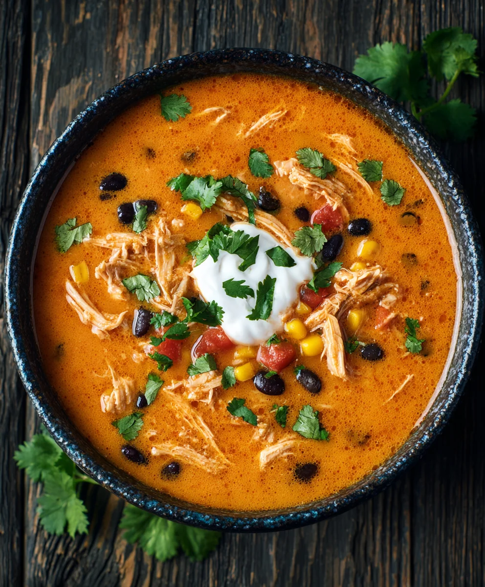 Creamy Chicken Enchilada Soup-Easy Hearty Recipe