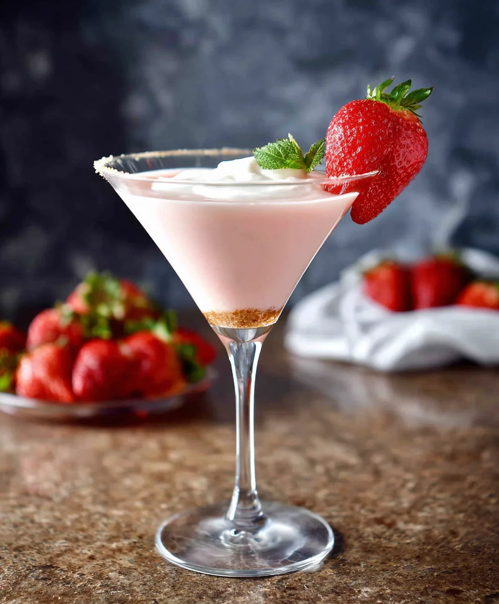 Strawberry Shortcake Martini - Delicious Non-Non-Non-Alcoholic Alternativeic Treat