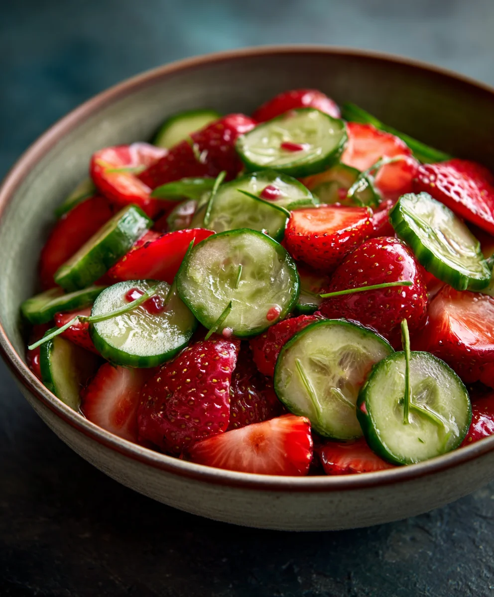 Cucumber Strawberry Salad - Fresh & Easy Summer Delight