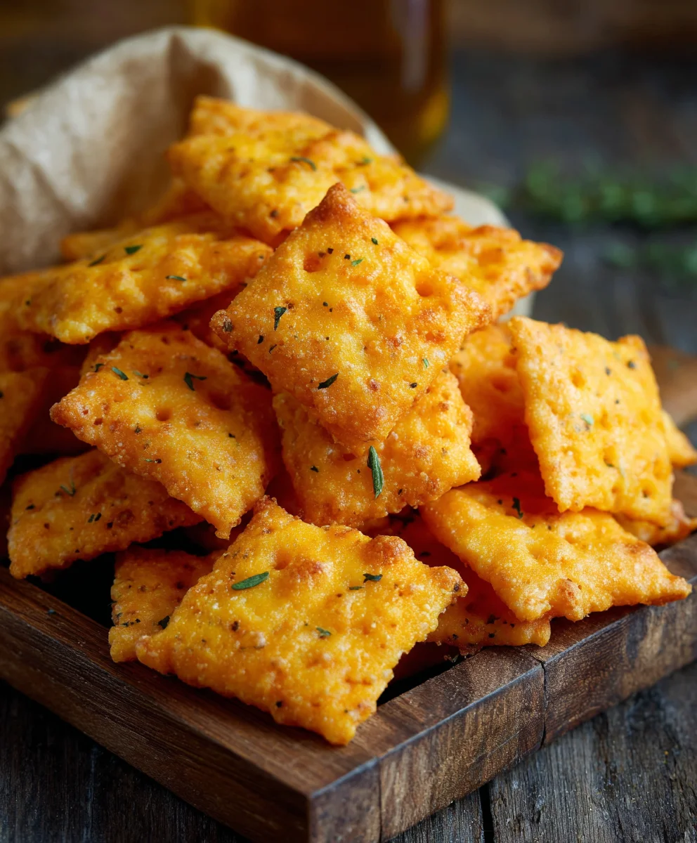 Easy Homemade Cheddar Cheese Crackers Recipe
