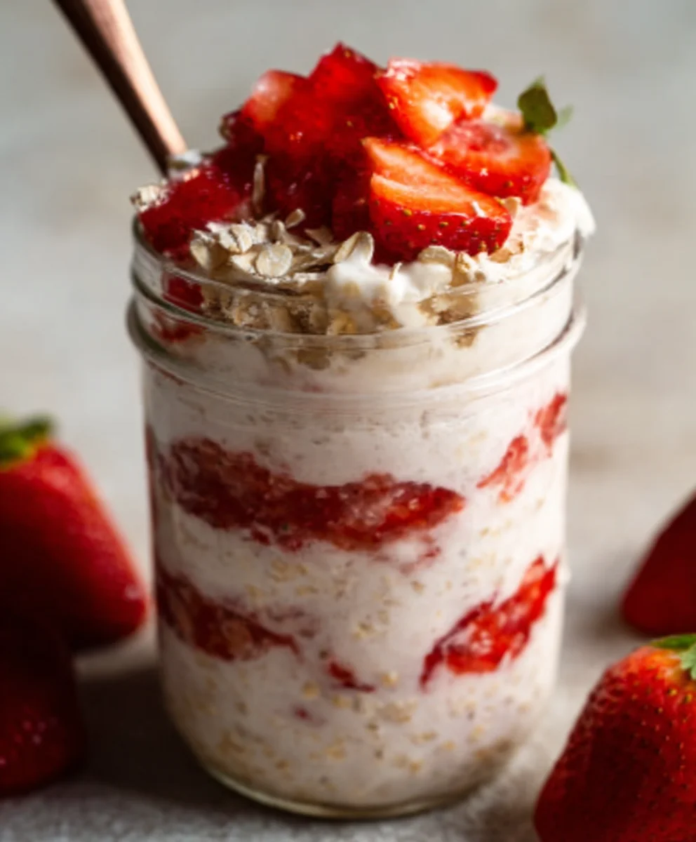 Strawberry Cheesecake Overnight Oats-Easy & Delicious Recipe